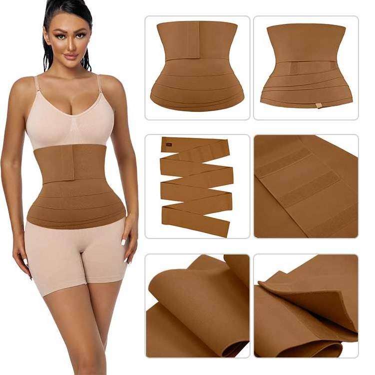 New Design Invisible Women High Waist Butt Lifter Shaper Slimming Elastic Belly Long Wrap Around Waist Trainer Band Wrap Belt