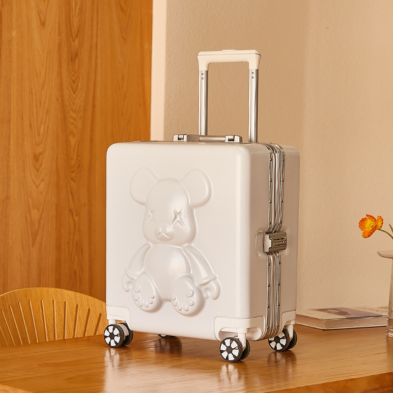 Fashion Cute 18 inch Trolley Luggage Suitcase Set for Student Kids Luggage with Aluminum Frame Small Cosmetic Case