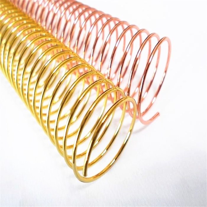 Stationary A4 size electroplated 48 loops spiral coil binding single loop wire binding metallic coil book binding