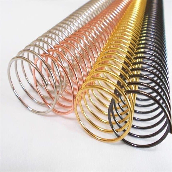 Stationary A4 size electroplated 48 loops spiral coil binding single loop wire binding metallic coil book binding