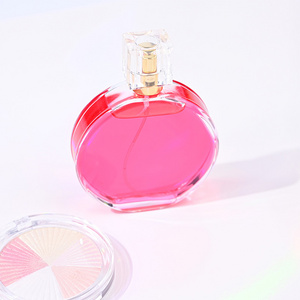 Luxury Frosted 50ml 100ml Perfume Bottle Flat Round Perfume Glass Bottle