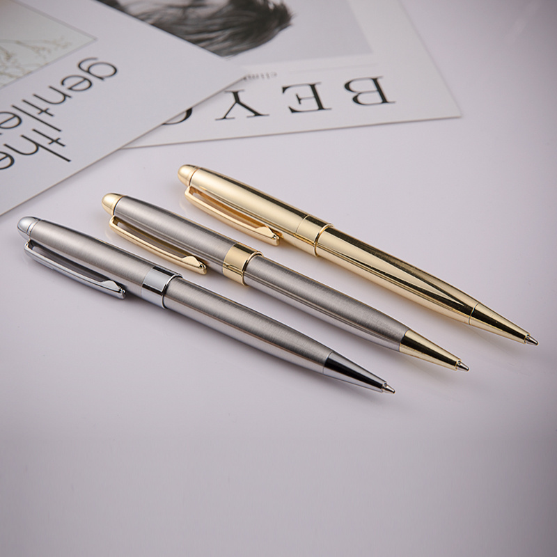 Luxury Stainless Steel  Metal Promotional Stationary Office Ball Pen with Parker Pen Refill