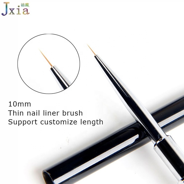 Jiexia New Style Custom logo Metal Nail Art Detailing Painting Pen UV Gel liner Nail Drawing Brush