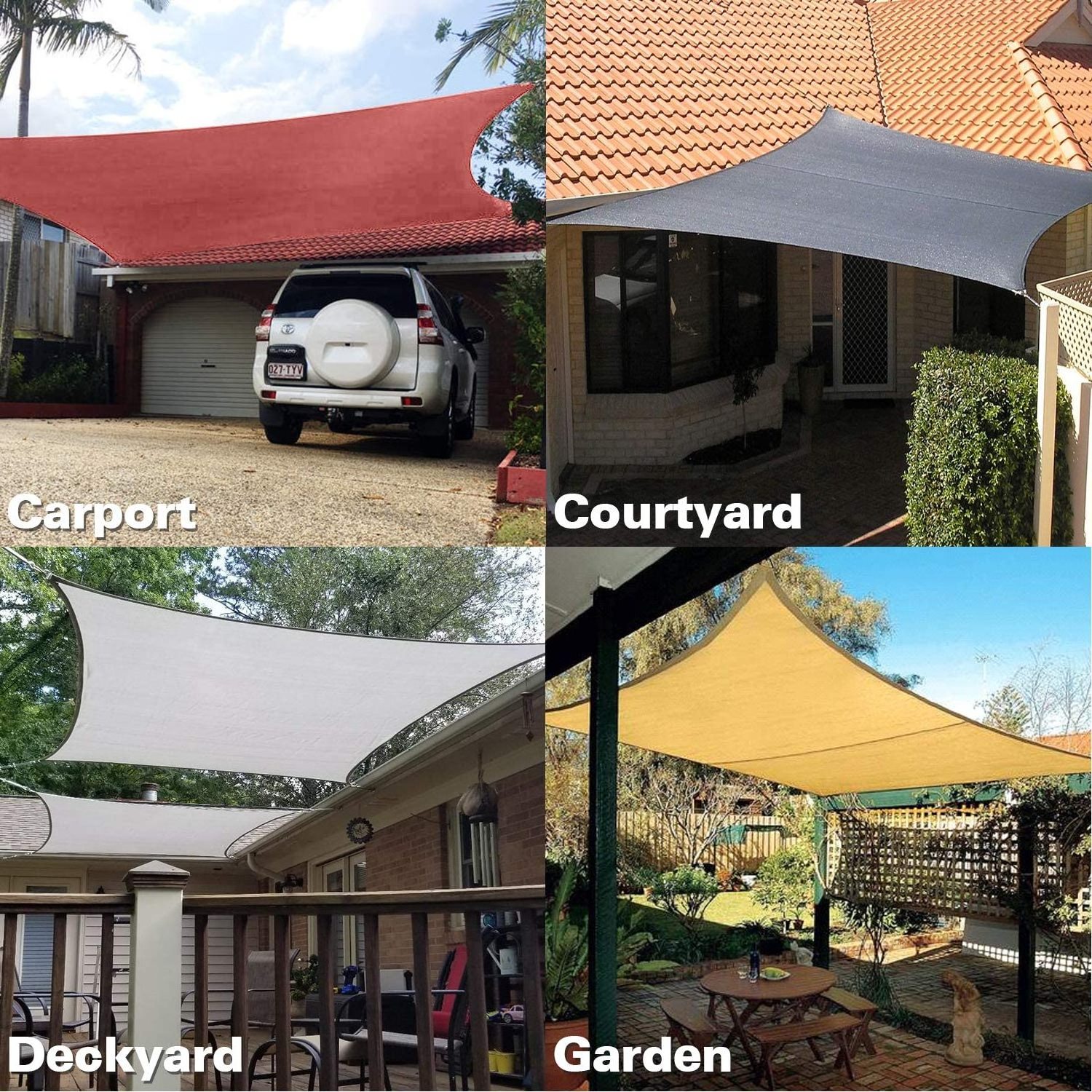 UV Block Rectangle  Sun Shade Sails Waterproof shade sail Outdoor for Garden and Backyard