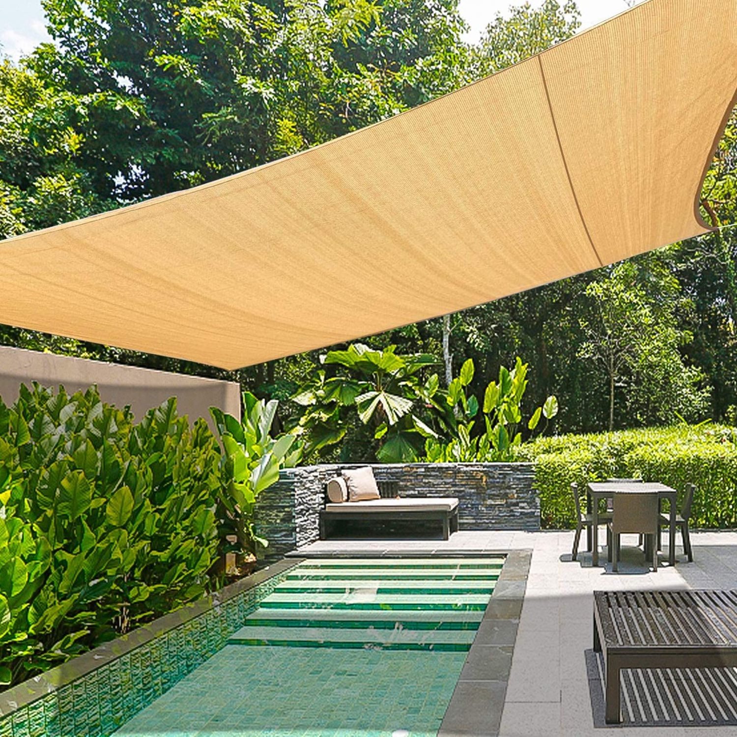 UV Block Rectangle  Sun Shade Sails Waterproof shade sail Outdoor for Garden and Backyard