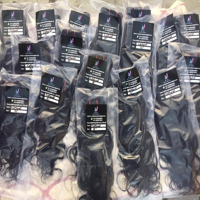 Indian natural black curly human hair extensions 14