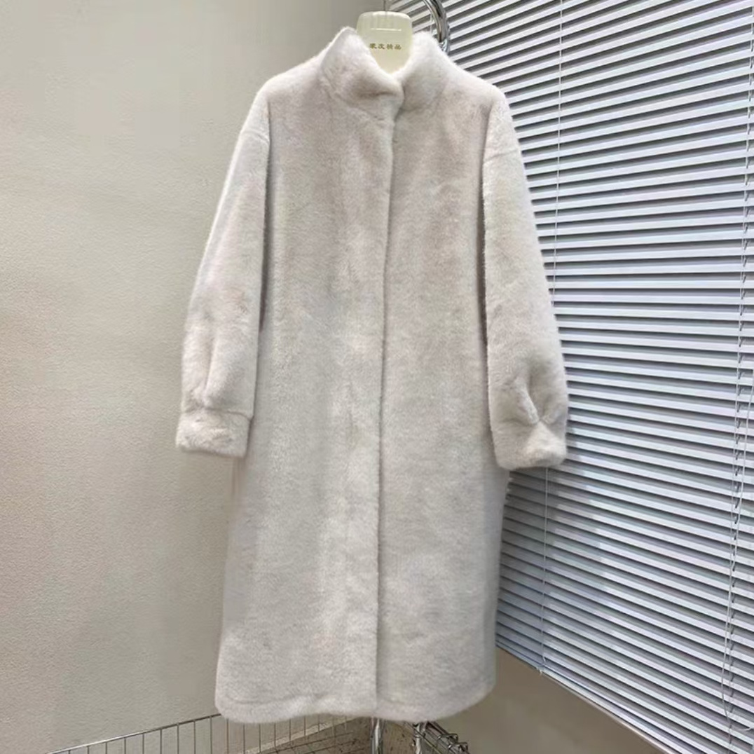 Custom Clothing Manufacturers Plus Size Women's Mink Fur Coat With Zip Big Hood Women Clothing Black Long Faux Fur Jacket