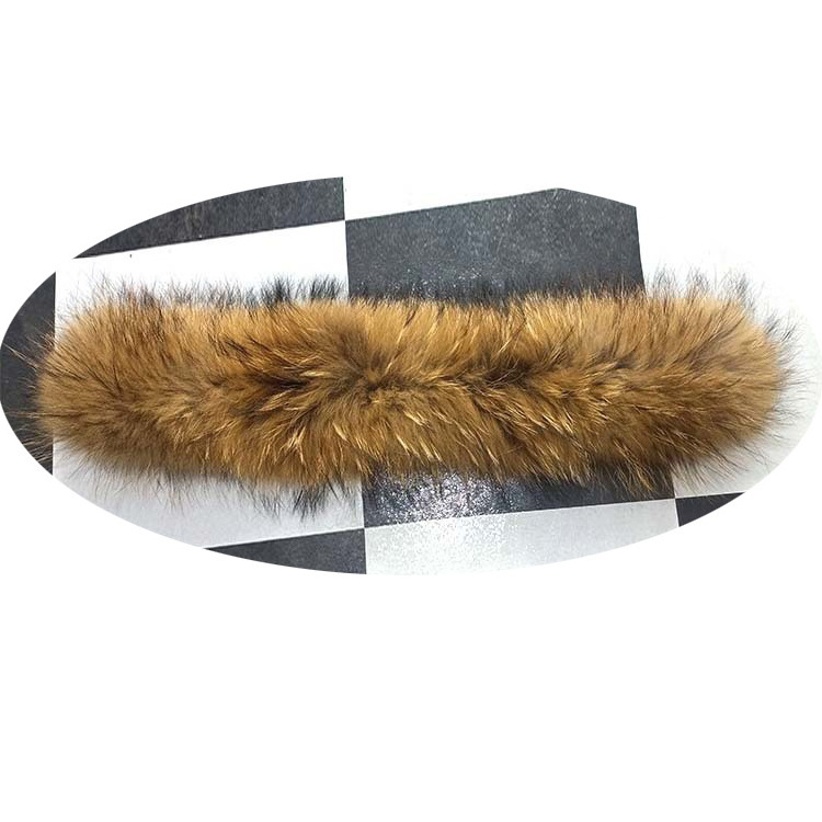 Factory Wholesale Women's High Quality Real Raccoon Fur Collar Raccoon Fur Primary Color Down Jacket Coat Collar