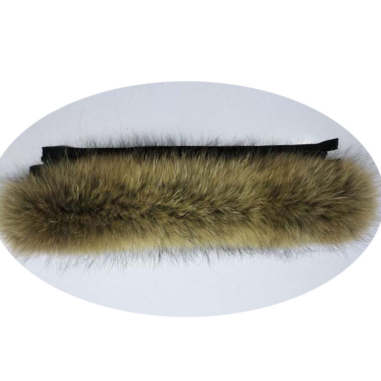 Factory Wholesale Women's High Quality Real Raccoon Fur Collar Raccoon Fur Primary Color Down Jacket Coat Collar