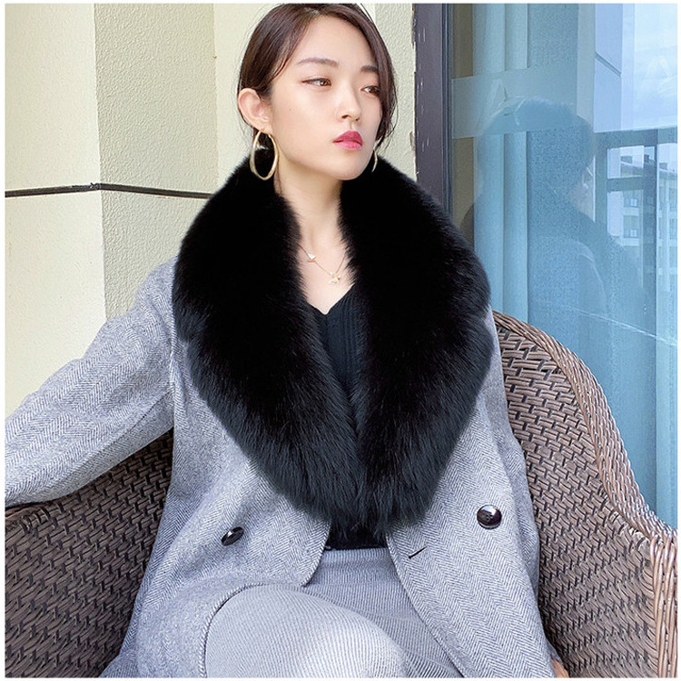 Design Fashion Wholesale Women's Warm Detachable Real Fox Fur Collar