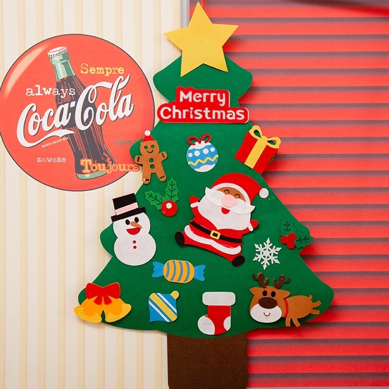 Wall Hanging Diy Home Decoration 3d Felt Craft Kits Christmas Tree Set For Children Kids Merry Christmas