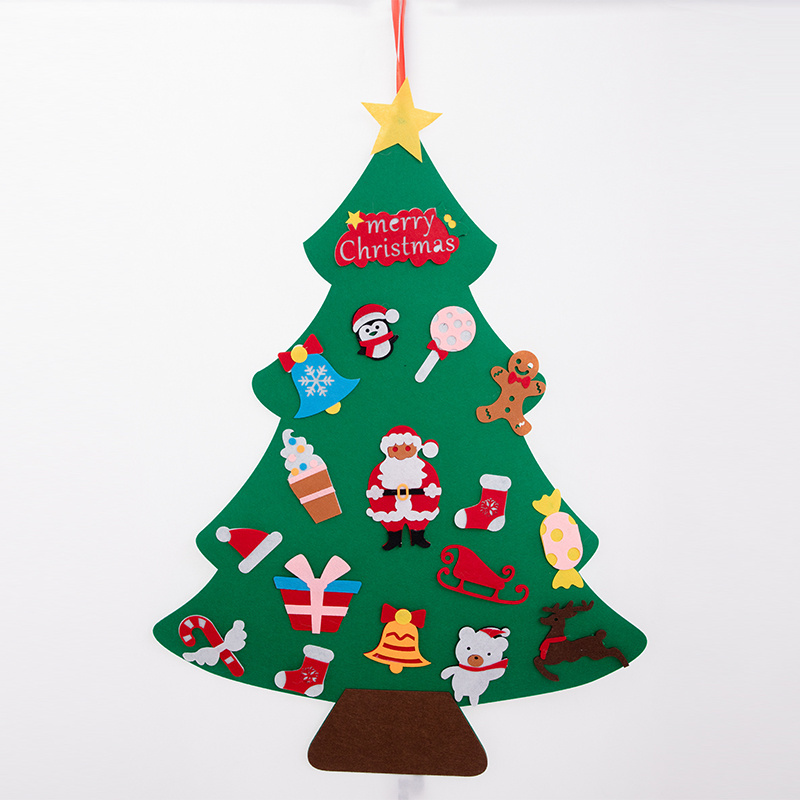 Wall Hanging Diy Home Decoration 3d Felt Craft Kits Christmas Tree Set For Children Kids Merry Christmas