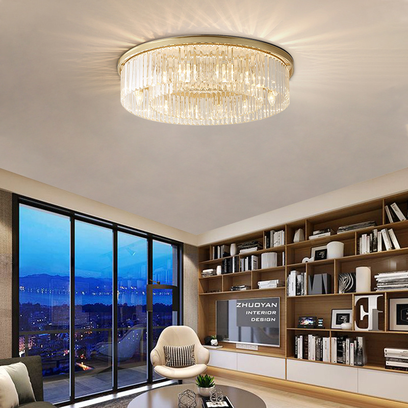 High End Home Switch Control Strip Luxury Lighting Crystal Ceiling Light Fixtures