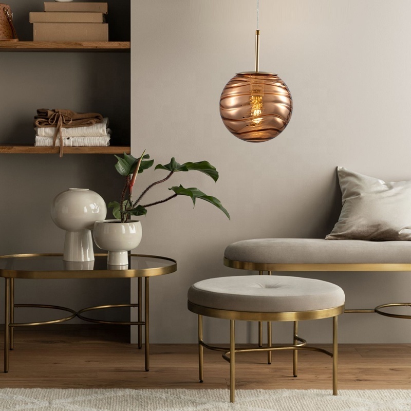 Postmodern Creative Simple Metal Modern Living Room Lamp Personality Art Nordic Restaurant Spherical Chandelier