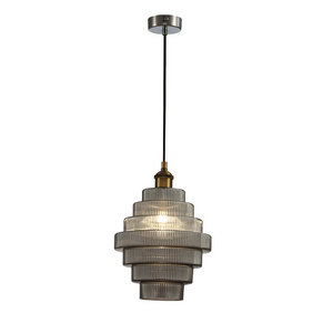 Modern Design Gold Pendant Light Clear Glass Shade Industrial Chandelier Hanging Lamp for Dining Room Kitchen