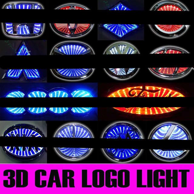 For DC 12V 3D 4D 5D Car Badge Led Light Auto Logo Lights Car Emblem for Opel White Red Blue