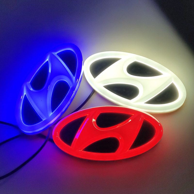 Universal Car Emblem Auto Grille Front Logo 4D Tail Lamp Logo LED Light Auto Emblem Badge Car Emblem Logo Beacon Lights For Vehi