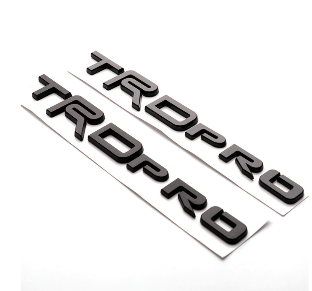 ABS Electroplated Modified English Letters TROpro Emblem 3D logo Car Stickers For Toyota Tantu Body Tail Rear Trunk logo