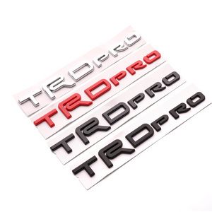 ABS Electroplated Modified English Letters TROpro Emblem 3D logo Car Stickers For Toyota Tantu Body Tail Rear Trunk logo