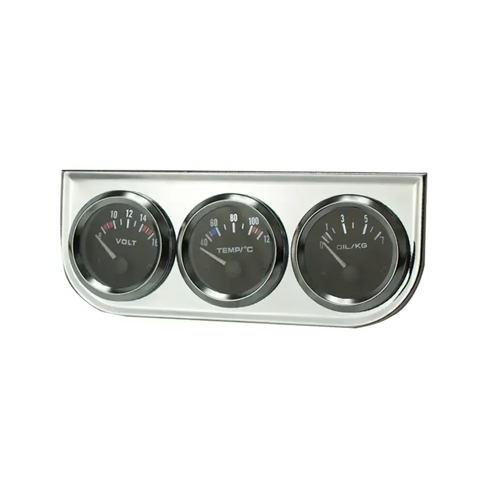 52mm Triple kit Oil Temp Gauge + Water Temp Gauge + Oil Pressure Gauge or Volt meter with Sensor 3in1 Car