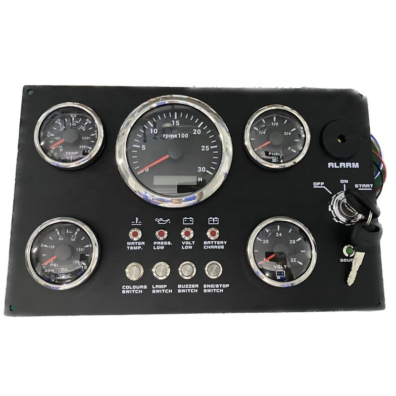 Marine Boat Panel Gauge Box with 85mm 0-190 ohm rudder angle indicator