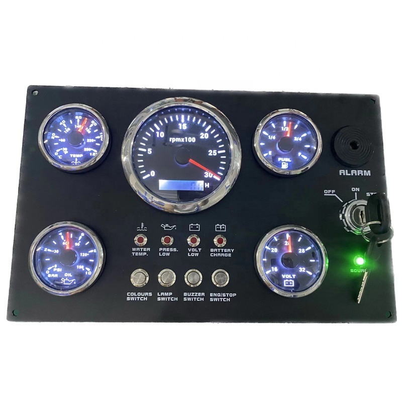 Marine Boat Panel Gauge Box with 85mm 0-190 ohm rudder angle indicator