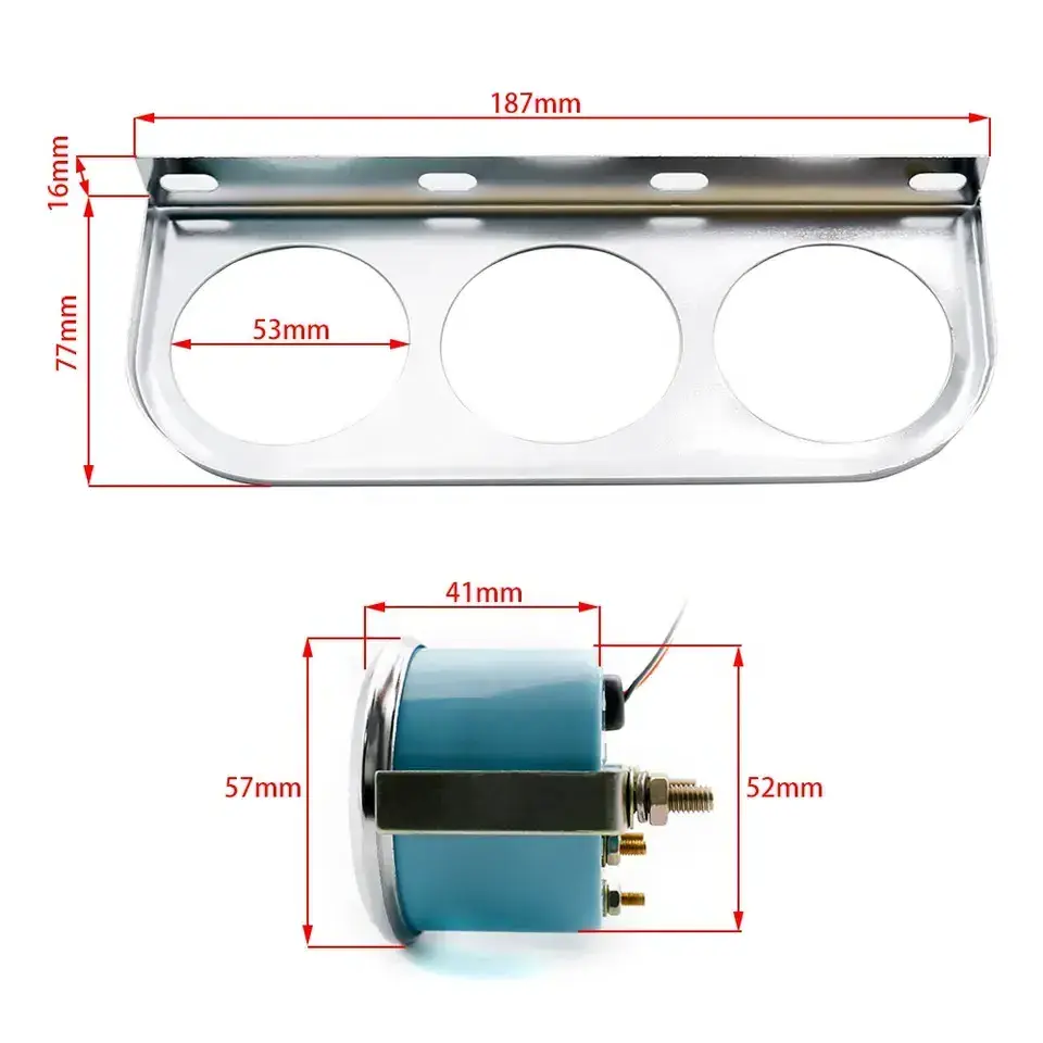 52mm Triple kit Oil Temp Gauge + Water Temp Gauge + Oil Pressure Gauge or Volt meter with Sensor 3in1 Car