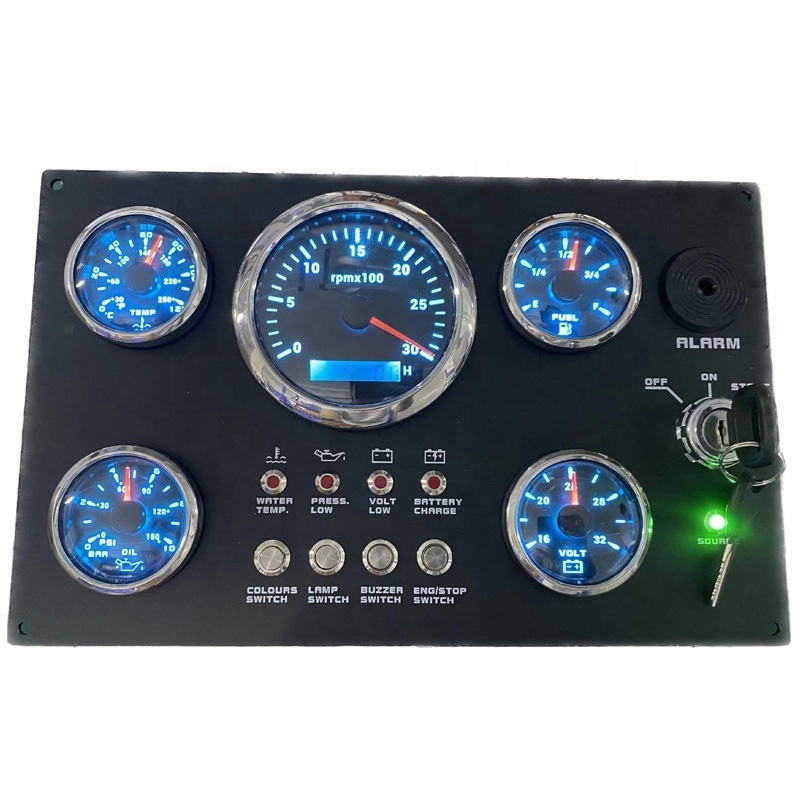 Marine Boat Panel Gauge Box with 85mm 0-190 ohm rudder angle indicator