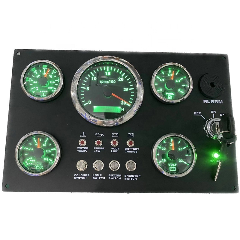 Marine Boat Panel Gauge Box with 85mm 0-190 ohm rudder angle indicator