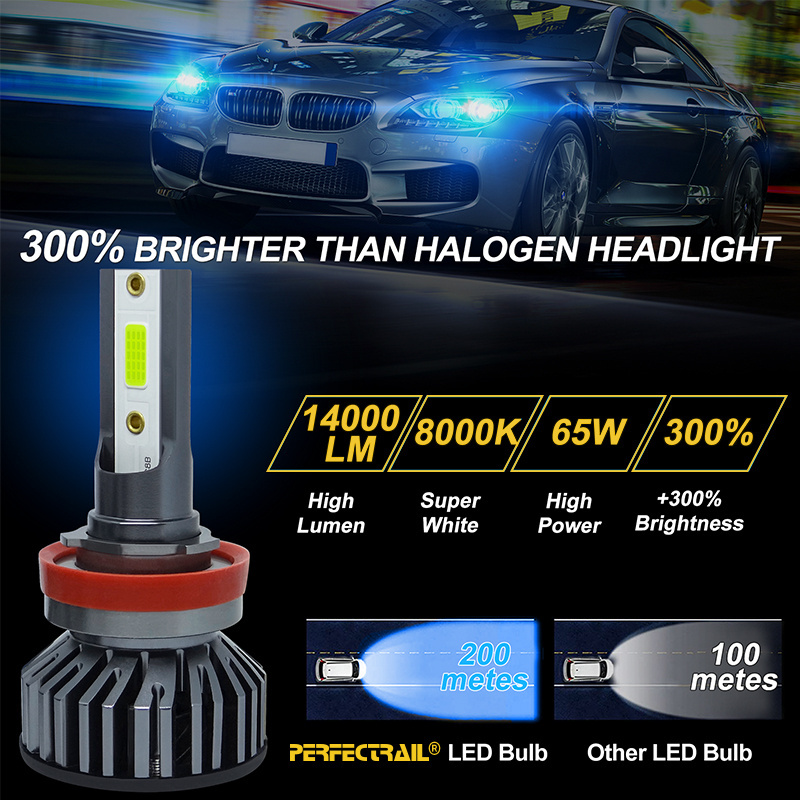 Universal High Power Super Bright Canbus Car LED Light 9005 6000k 8000k LED Headlight Bulb For Car