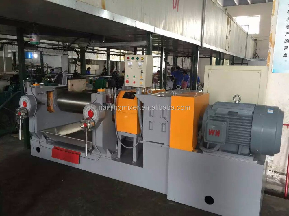 rubber sheeting lab two roller/rolling open mixing mill machine