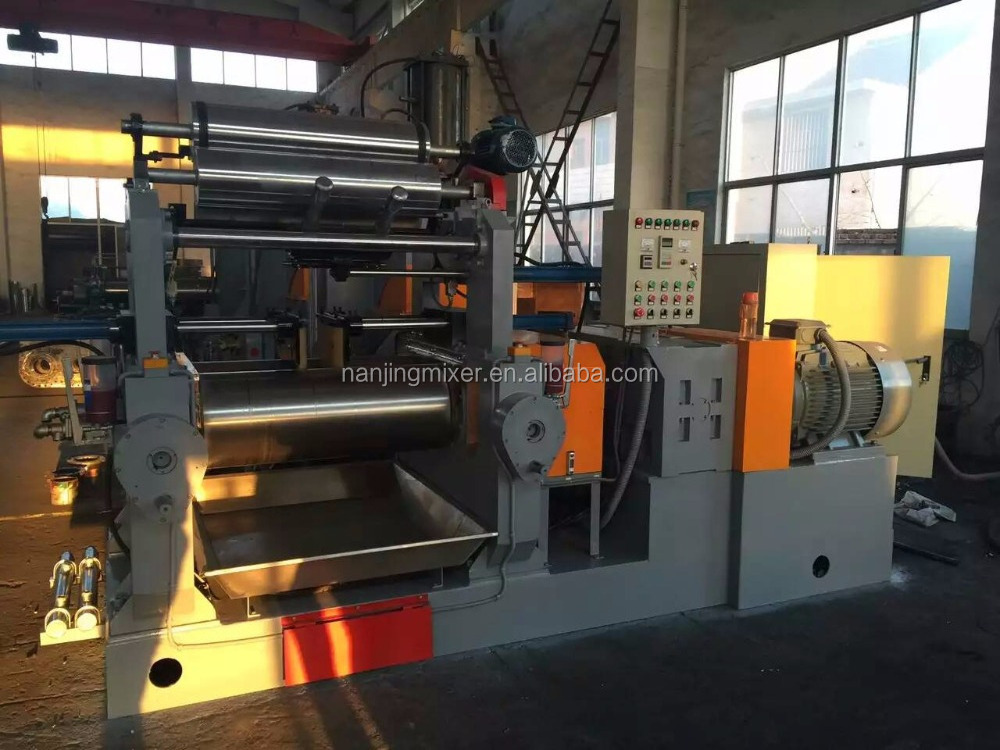 rubber sheeting lab two roller/rolling open mixing mill machine