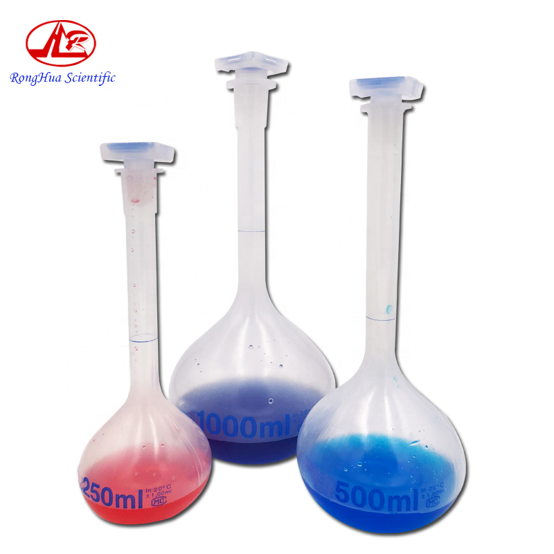 Laboratory multiple specifications PP material round plastic measuring volumetric flasks