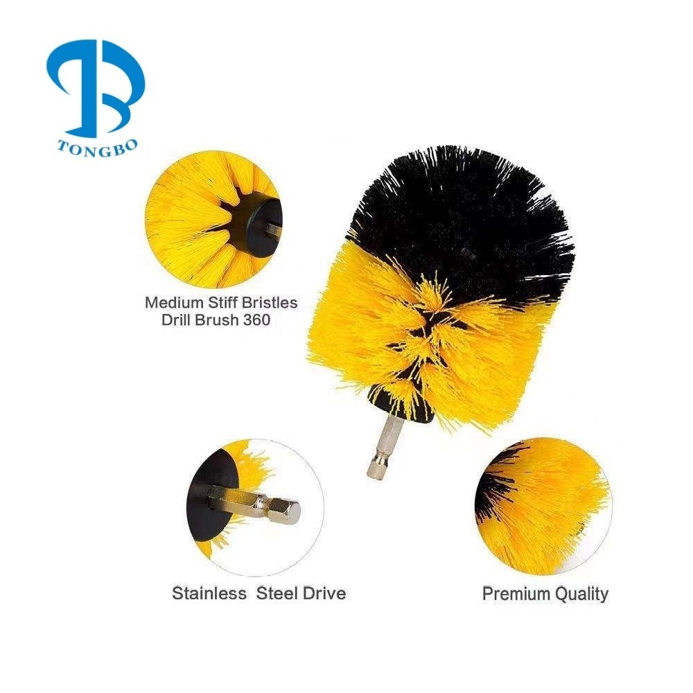 Drill Brush Power Scrubber Cleaning Brush Extended Long Attachment Set All Purpose Drill Scrub Brushes Kit for Grout, Floor