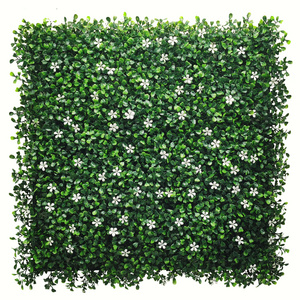 No Maintenance Adaptable To Any Size 100% Pure Pe Material Boxwood Jasmine Artificial Green Grass Wall Flower Decor