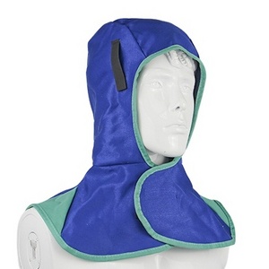 Flame Retardant Cotton Blue Welding Hood with Neck Shoulder Drape Welding Cap Heat Resistant Neck Protector Match Weld Helmet