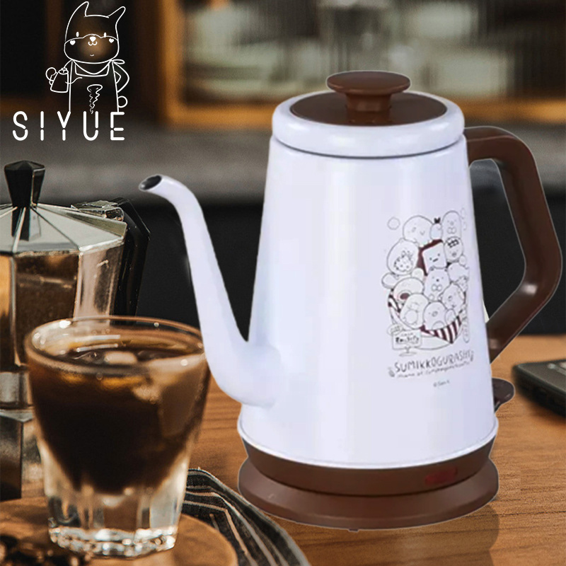 SIYUE Black White 1.0L Stainless steel Pour Over Tea coffee tool Temperature Control Electric Digital Gooseneck Kettle 9629