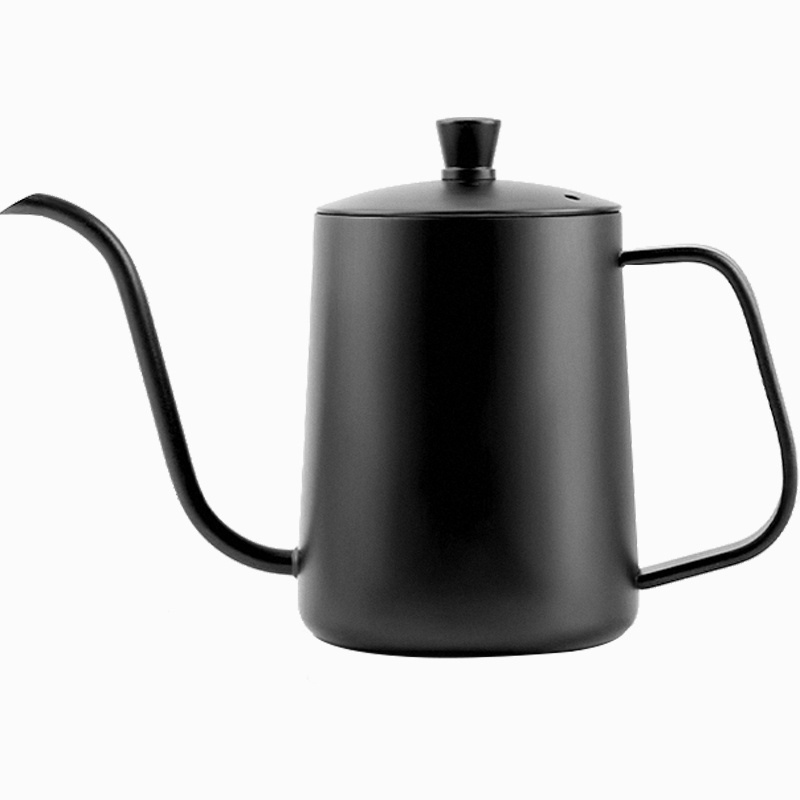 SIYUE 600ml Black Arabic Thermos Tea Pot Handle Camping Filter Stainless Steel Gooseneck Hand Drip Pour Over Coffee Kettle 3229