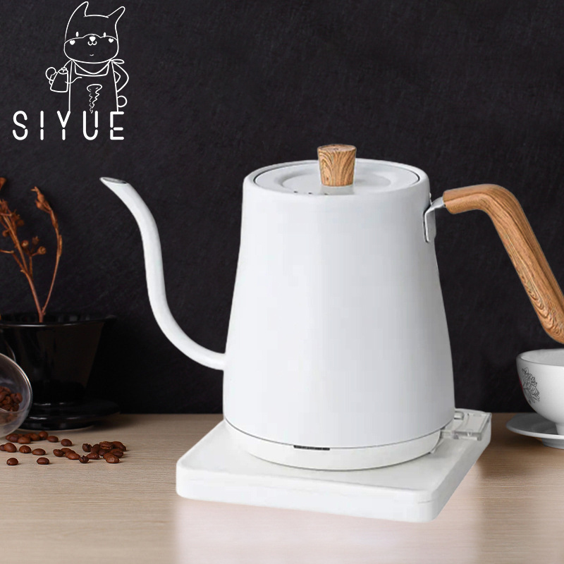 SIYUE Black White 1.0L Stainless steel Pour Over Tea coffee tool Temperature Control Electric Digital Gooseneck Kettle 9629