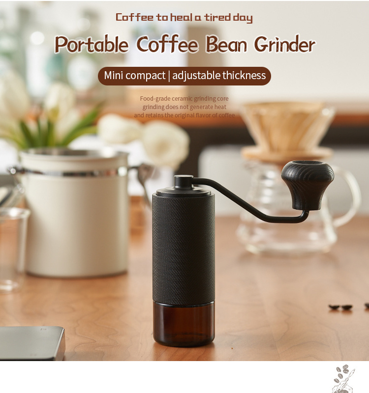 SIYUE Stainless Steel Cafe Beans manual Coffe Aluminum Alloy Burr Homeuse Espresso Portable Hand coffee grinder manual  2183