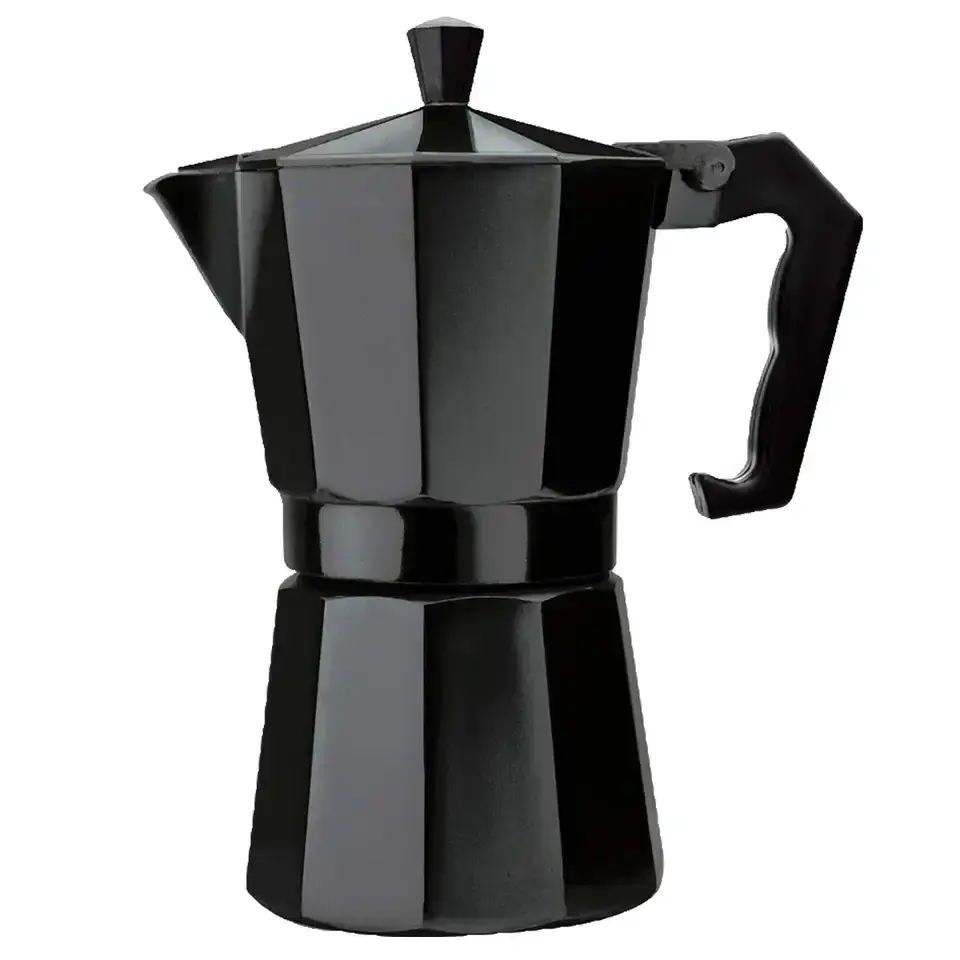 SIYUE Classic Moka Pot Coffee Maker Aluminium Stock Espresso Induction 3 Cups 6 Cups Machine Portable Black9152