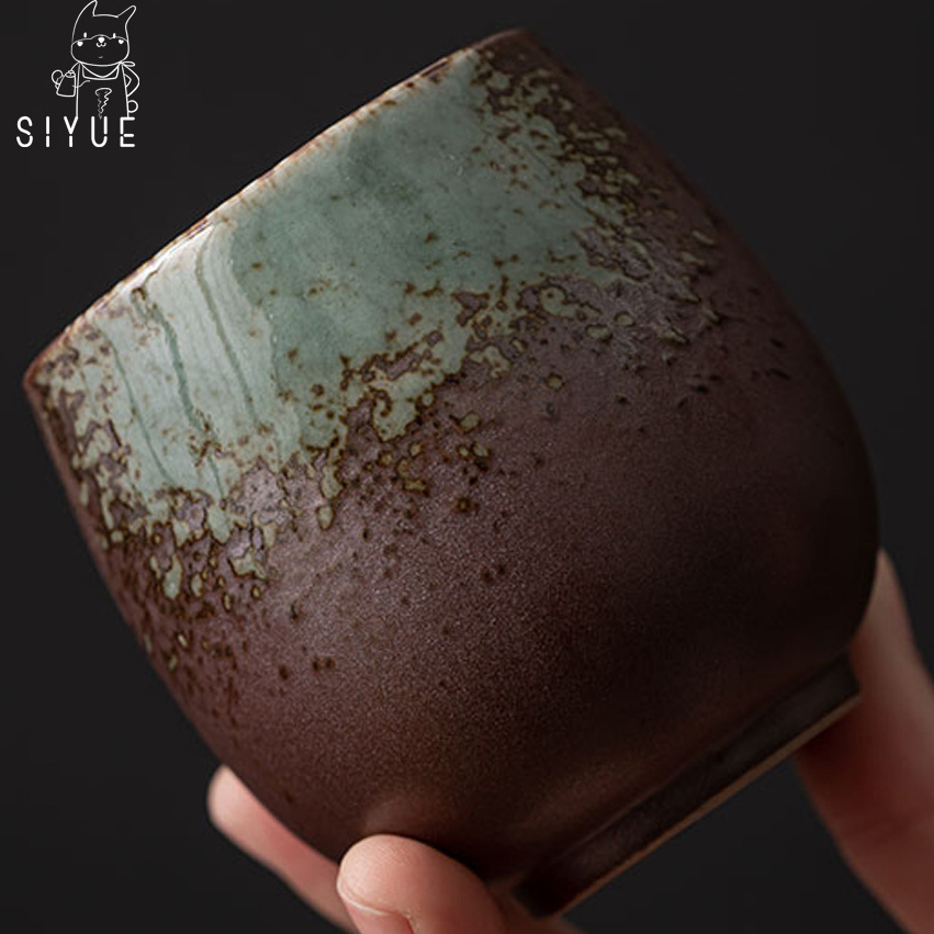 Siyue Glaze Coffee Tea Mug Cup Set Pottery Cup 9073 Stoneware Crackle Color Matte Ceramic Wholesale Custom Vintage 190-300ml