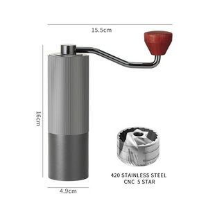 Siyue 5 Star Cnc Stainless Steel Burr Core Hand Manual Coffee Grinders Heavy Duty Steel Manual Expresso Coffee Bean Manual 9030