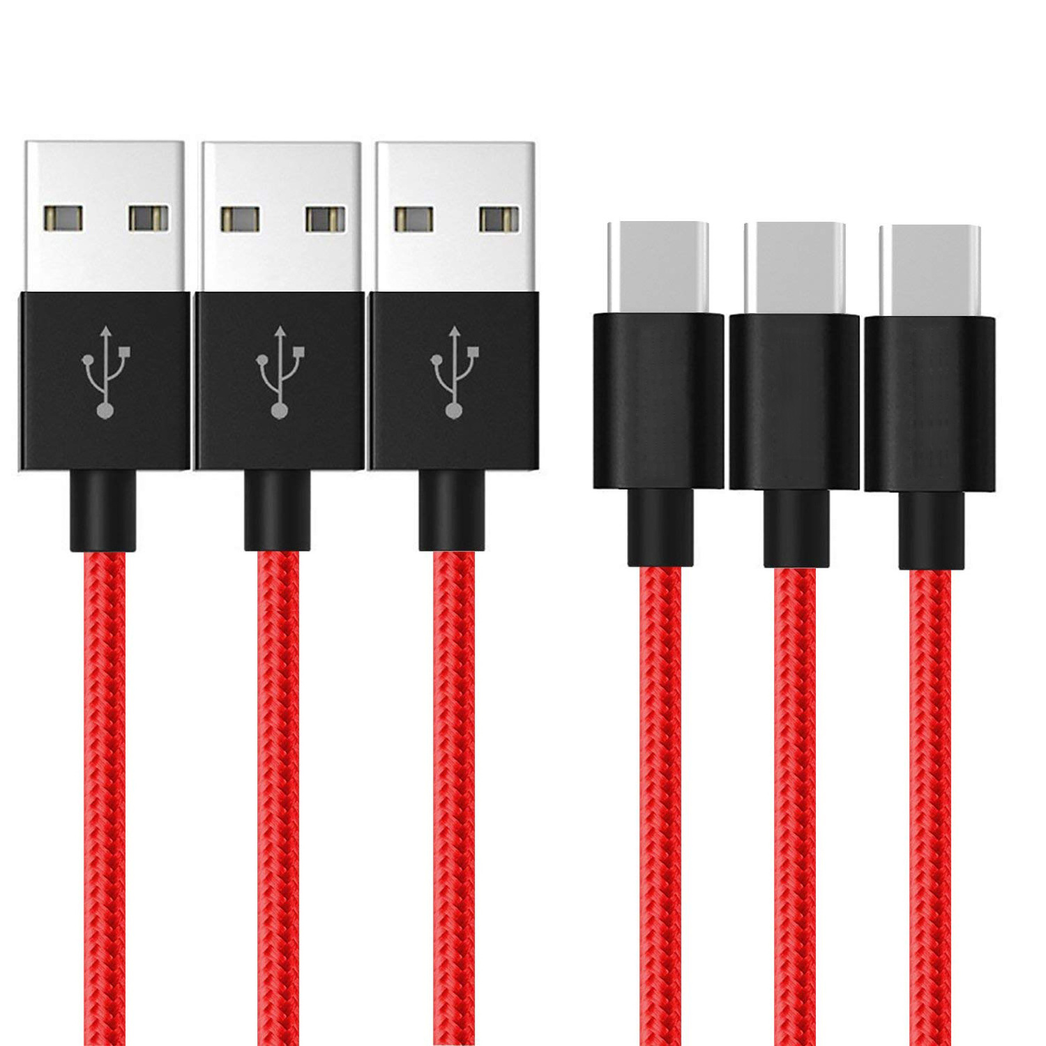 Free Sample usb Type C Cable 3ft 6ft 10ft Bracelet, OEM Cable USB Type C cable 3.0 Red