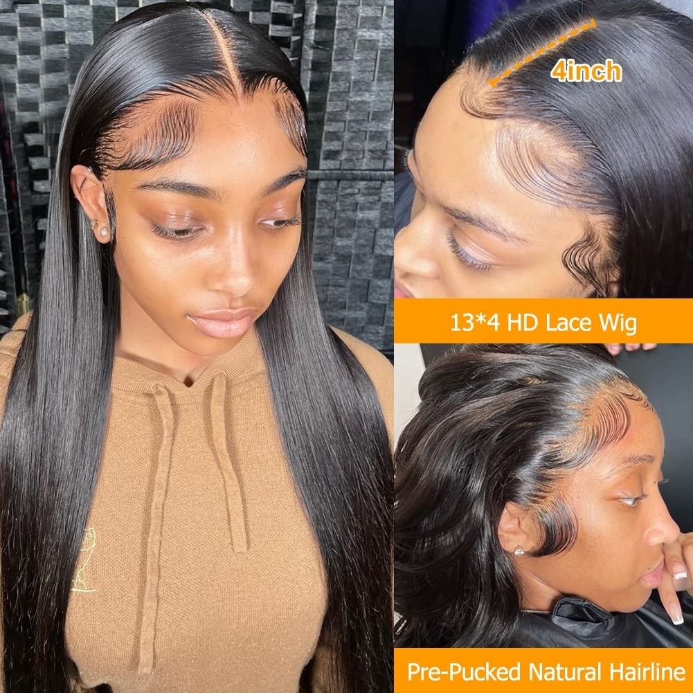 Natural Human Hair 13x4 Lace Front Frontal Wig for Black  White Women Brazilian Human Hair Wigs for Sale 13*4 Lace Front Wig