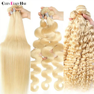 613 Blonde Human Hair Bundles Cuticle Aligned Wholesale Brazilian Human Hair Bundles Raw Mink Virgin Hair Vendors 10-40 Inch