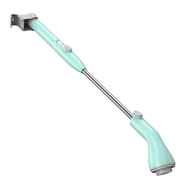 Hot selling hand held electric cleaning brush long handle electric spin scrubber with 4 replaceable brush.