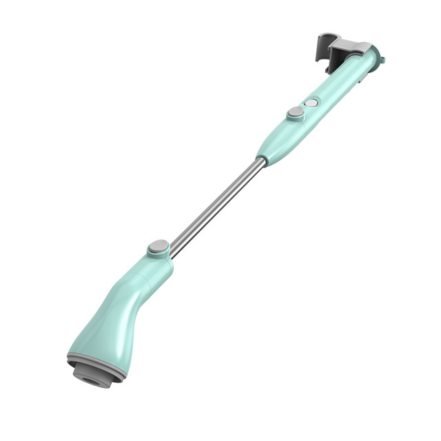 Hot selling hand held electric cleaning brush long handle electric spin scrubber with 4 replaceable brush.