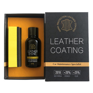 Car Leather Ceramic Coating Kit-High Gloss 9H Nano Liquid Glass Hydrophobic Coating Anti-Scratch  Anti-Fading Auto Paint Sealant