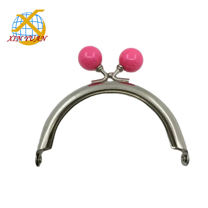 Popular Bead 8*4.5cm nickel Kiss Clasp clip hardware Glue in Purse Frame Bag DIY Frame Metal accessories